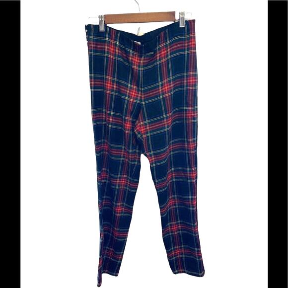 P.A.R.O.S.H plaid pants wool blend trousers studded details punk look Sz L - Picture 1 of 6